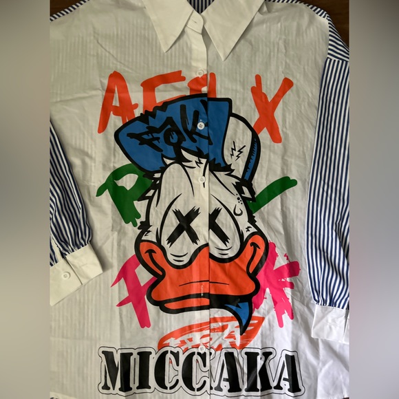 Coleman Collection Oversize Shirt MICCAKA duck Graphic Design Size S - Picture 6 of 8